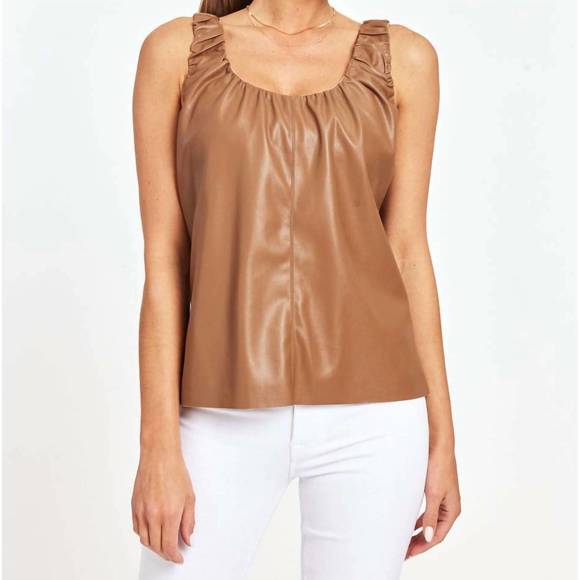 NEW DOLCE CABO living in leather tank top in camel - Picture 2 of 3